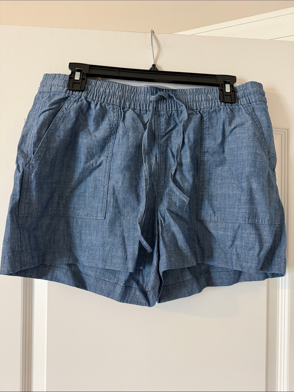 J. Crew Chambray Drawstring Shorts in Denim Blue